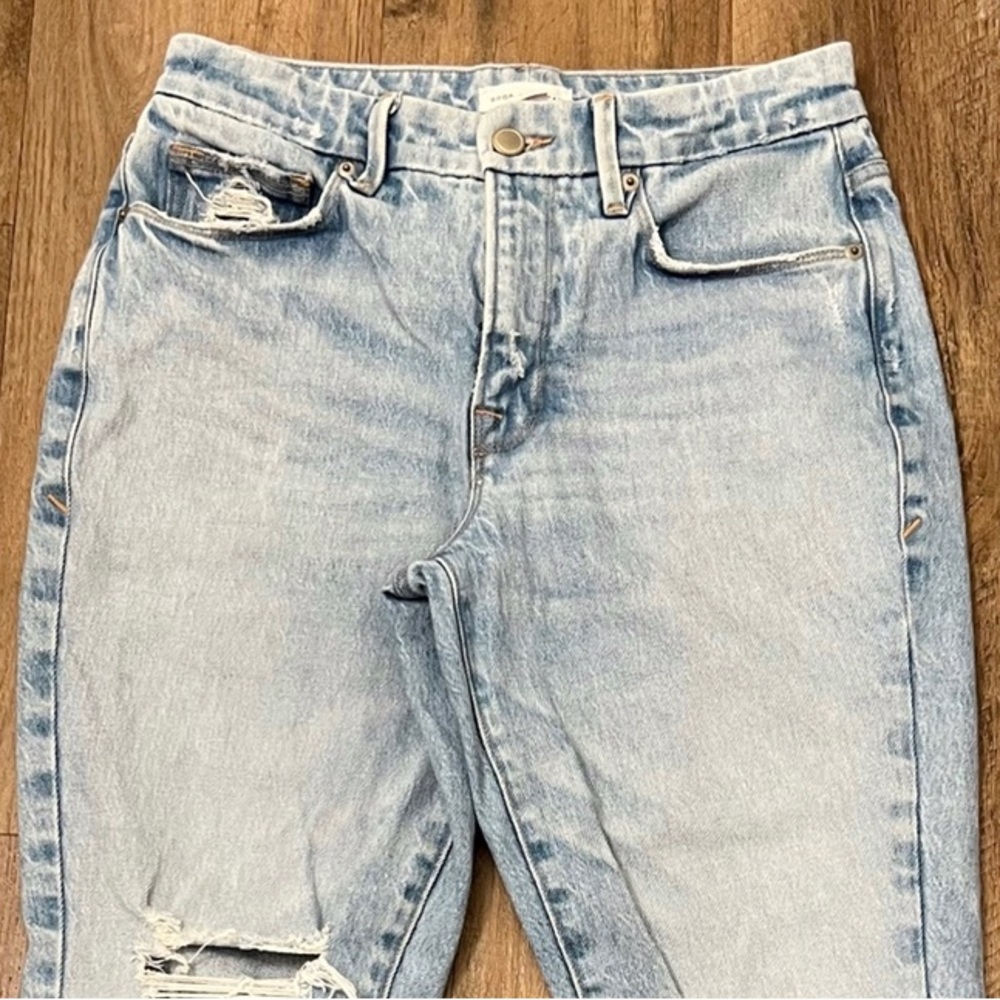 GOOD AMERICAN Good Girlfriend Distressed Jeans‎ In Blue 637 - Picture 7 of 11
